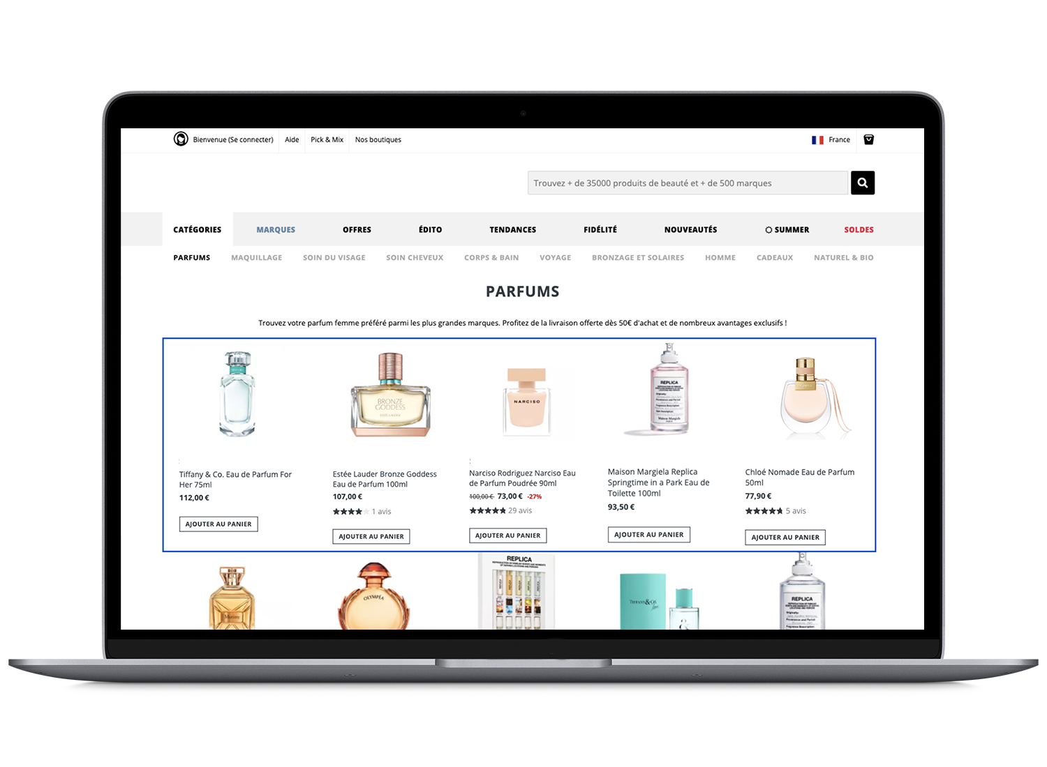 product listing